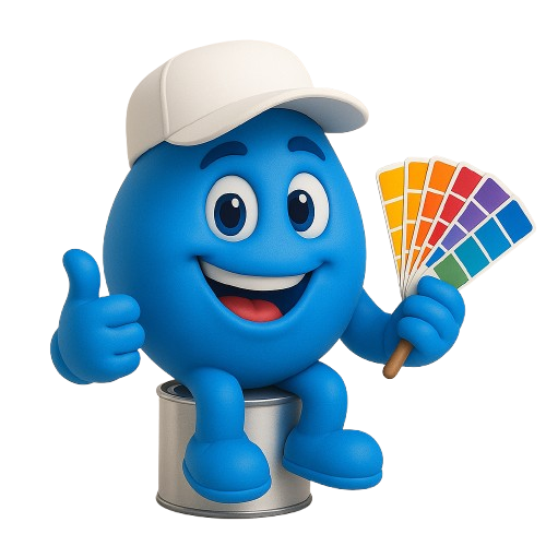Vaughan paint mascot giving a free color consultation